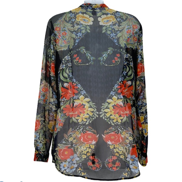 Cabi #3072 Amour Black Floral Blouse Small - Picture 8 of 8